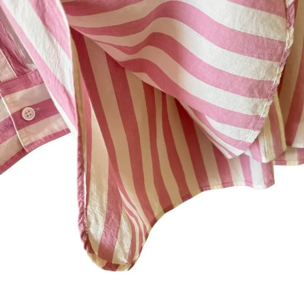 Madewell Pink and White Stripe Button-Down Shirt - Picture 5 of 13